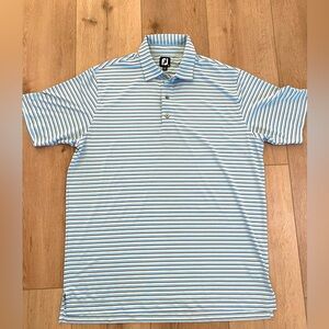 FootJoy FJ Shirt Men's Size XL Multi Striped Golf Polo Embroidered Logos